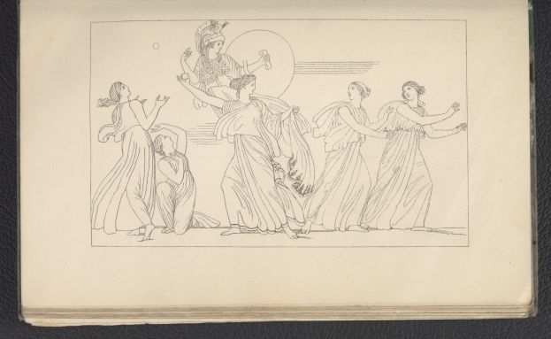 Ein Buchumschlag mit einer farbenfrohen Illustration einer Gruppe tanzender Frauen in dynamischen, synchronisierten Posen mit detaillierter Kleidung und Gesichtsmerkmalen.