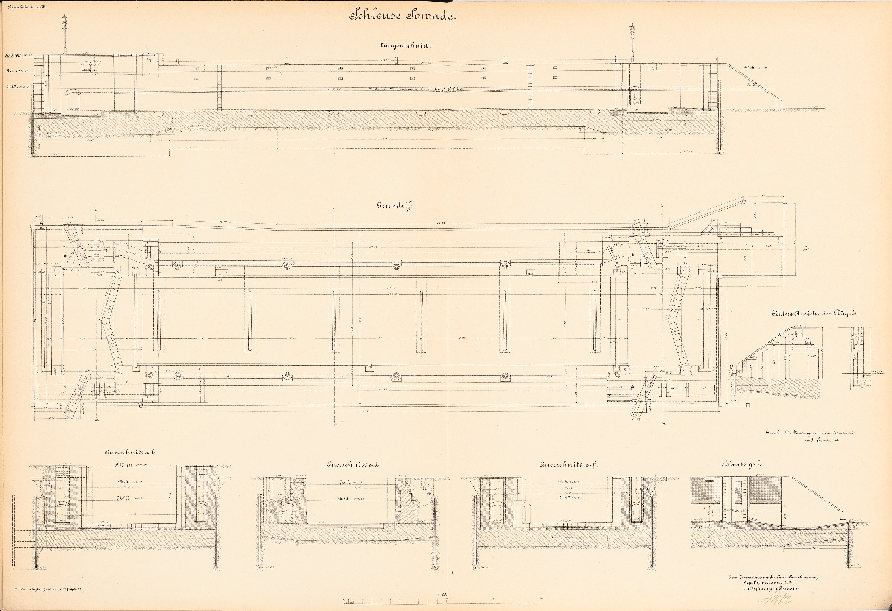Detailierte technische Zeichnung eines Zuges auf dem Cover eines alten Buches, begleitet von erklärendem Text.