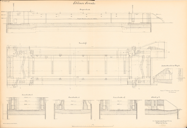 Detailierte technische Zeichnung eines Zuges auf dem Cover eines alten Buches, begleitet von erklärendem Text.