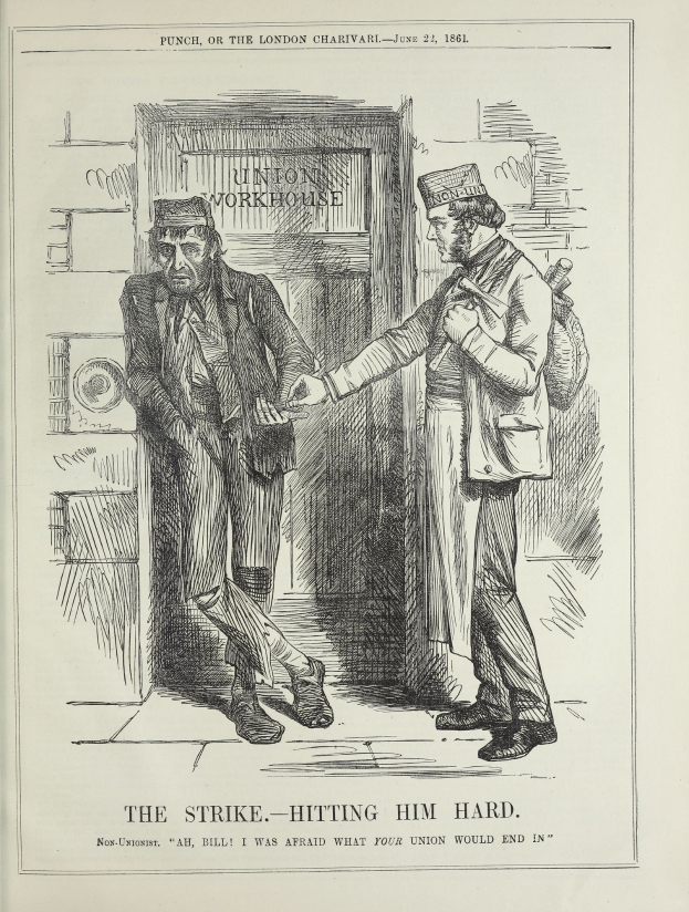 Zwei Männer stehen sich gegenüber vor einer Tür, einer hält die Hand des anderen, mit entschlossenen Gesichtern und dem Text "Der Schlag - Hart treffen" unten.